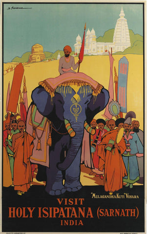 Visit India - Sarnath - Vintage Travel Poster - Life Size Posters by Travel