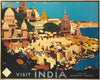 Visit India - Varanasi Benaras - Vintage Travel Poster - Large Art Prints