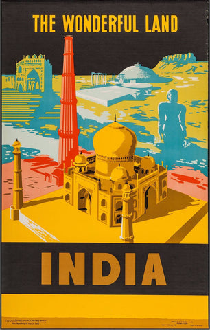 Visit India - Vintage Travel Poster - Large Art Prints