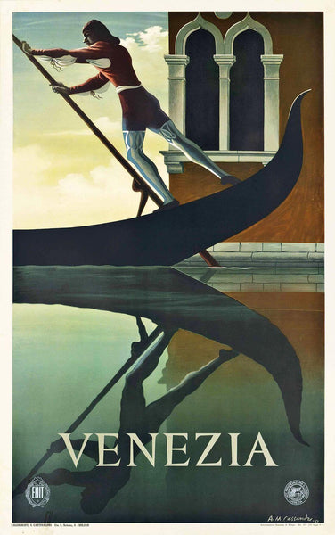 Visit Venice - Vintage Travel Poster - Large Art Prints