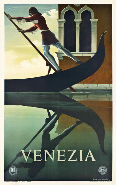 Visit Venice - Vintage Travel Poster - Canvas Prints