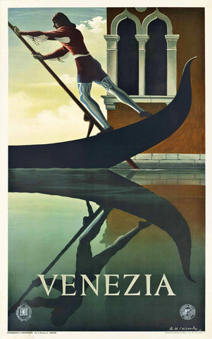 Visit Venice - Vintage Travel Poster by Travel