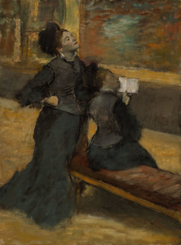 Visit To A Museum - Large Art Prints by Edgar Degas