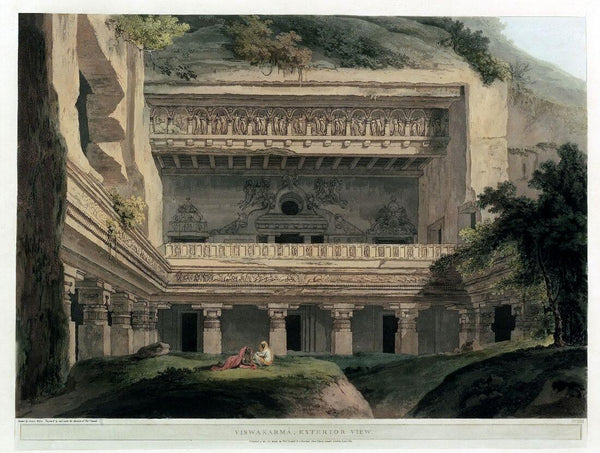 Viswakarma Temples  - William and  Thomas Daniell - Vintage Orientalist Painting of India - Canvas Prints