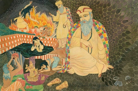 Wahe Guru Nanak Dev Ji - Sikh Sikhism Painting - Canvas Prints