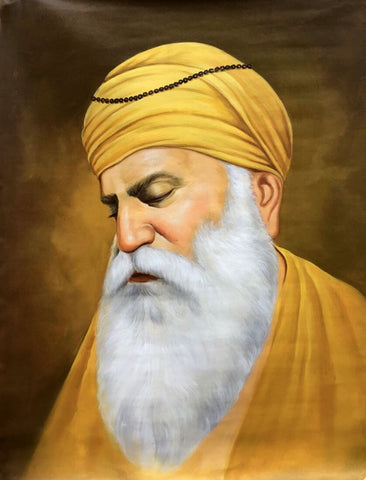 Wahe Guru Nanak Dev Ji - Sikh Sikhism Punjab Painting - Framed Prints