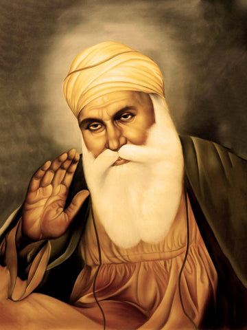 Wahe Guru Nanak Dev Painting - Sepia - Posters