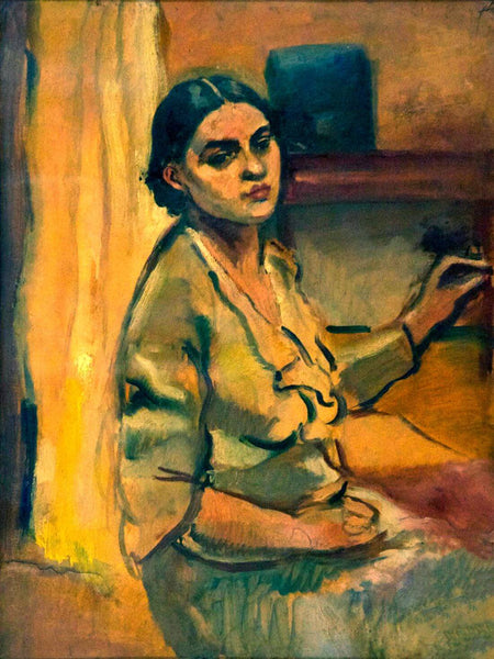 Waiting - Untitled Amrita Sher-Gil - Indian Masterpiece Painting - Framed Prints