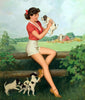 Farm Girl, Pin-Up - Large Art Prints