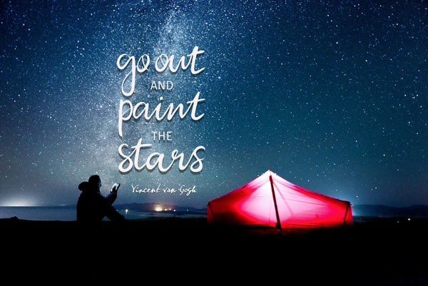 Wanderlust - Inspirational Quote - Go Out And Paint The Stars - Vincent Van Gogh - Framed Prints