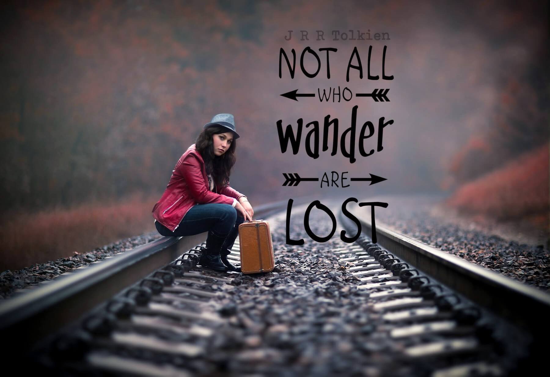 Wanderlust - Inspirational Quote - Not All Who Wander Are Lost