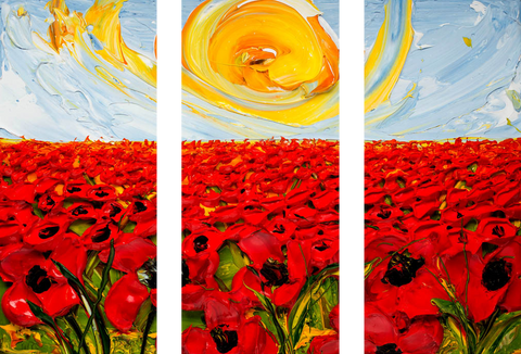 Warm Sunshine On A Field Of Flowers - Art Panels by Christopher Noel