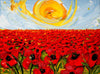 Warm Sunshine On A Field Of Flowers - Framed Prints