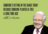 Warren Buffet - Inspirational Quote - VALUE INVESTING - Someone Is Sitting In The Shade Today Because Someone Planted A Tree A Long Time Ago - Posters