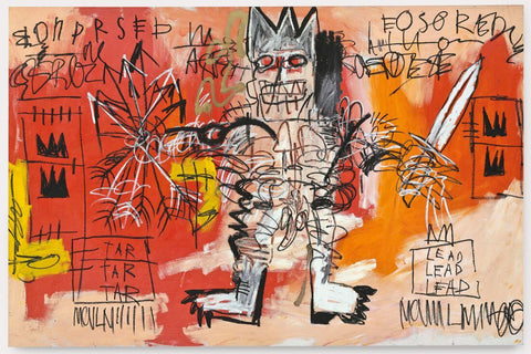Warrior - Jean-Michel Basquiat - Neo Expressionist Painting - Canvas Prints