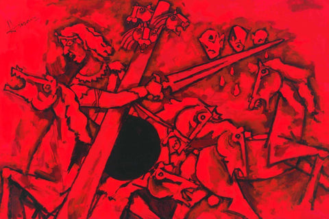 Warrior Goddess - Maqbool Fida Husain - Canvas Prints