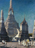 Wat Arun, the Temple of Dawn in Bangkok Thailand - Erich Kips - Vintage Orientalist Paintings of Asia - Framed Prints