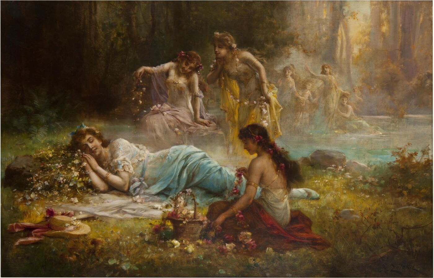 Water Nymphs – A Dream in the Forest - Large Art Prints by Hans Zatzka |  Buy Posters, Frames, Canvas & Digital Art Prints | Small, Compact, Medium  and Large Variants