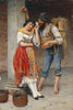 Watercarrier Flirtation - Eugen Von Blaas Painting - Canvas Prints
