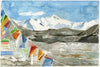 Watercolor Painting of Macchapuchare Mountain Pokhara Nepal - Large Art Prints