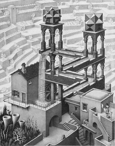 Waterfall - Maurits Cornelis Escher by M. C. Escher