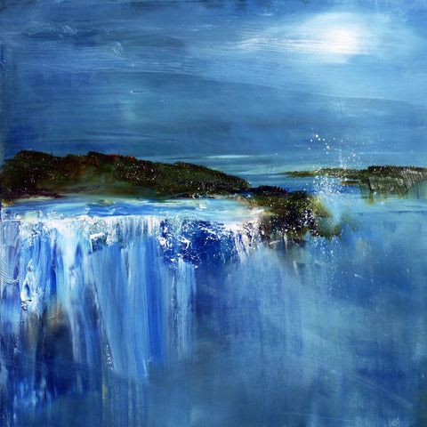 Waterfall Blues - Contemporary Abstract Art - Canvas Prints