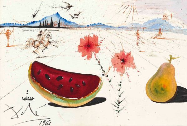 Watermelon And Pear (Pasteque et Poires) - Salvador Dali - Fruit Series Painting - Large Art Prints