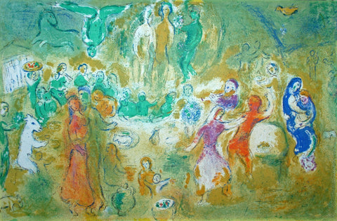 Wedding Feast In The Nymphs Grotto, From Daphnis and Chloe - Framed Prints by Marc Chagall