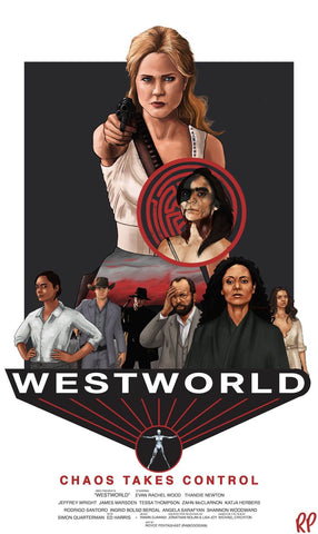 Westworld - Evan Rachel Wood - Hollywood Science Fiction English Movie Poster by Lan