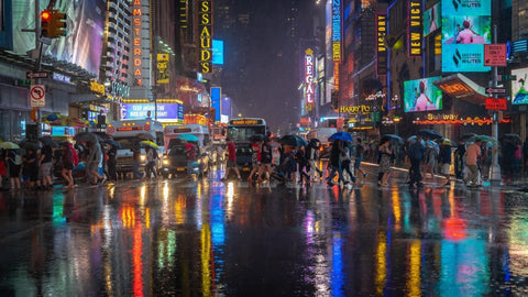 Wet Times Square - Large Art Prints