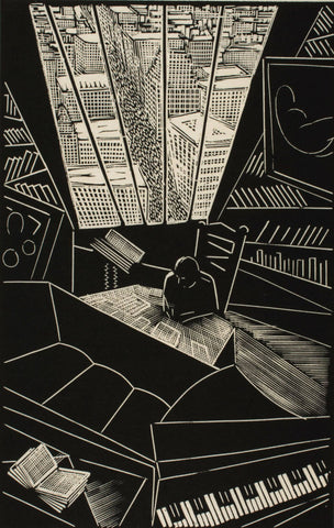 Wharton H Esherick - Of a Great City 1923 - Contemporary Architectural Illustration - Canvas Prints