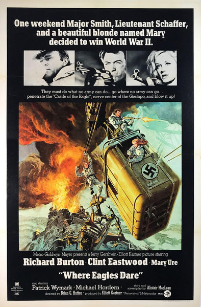 Where Eagles Dare - Clint Eastwood Richard Burton -  Hollywood Classic War Movie - Framed Prints
