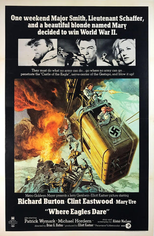 Where Eagles Dare - Clint Eastwood Richard Burton -  Hollywood Classic War Movie - Posters by Eastwood