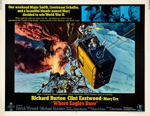 Where Eagles Dare - Richard Burton Clint Eastwood - Hollywood Classic War WW2 Movie Vintage Poster - Framed Prints by Kaiden Thompson