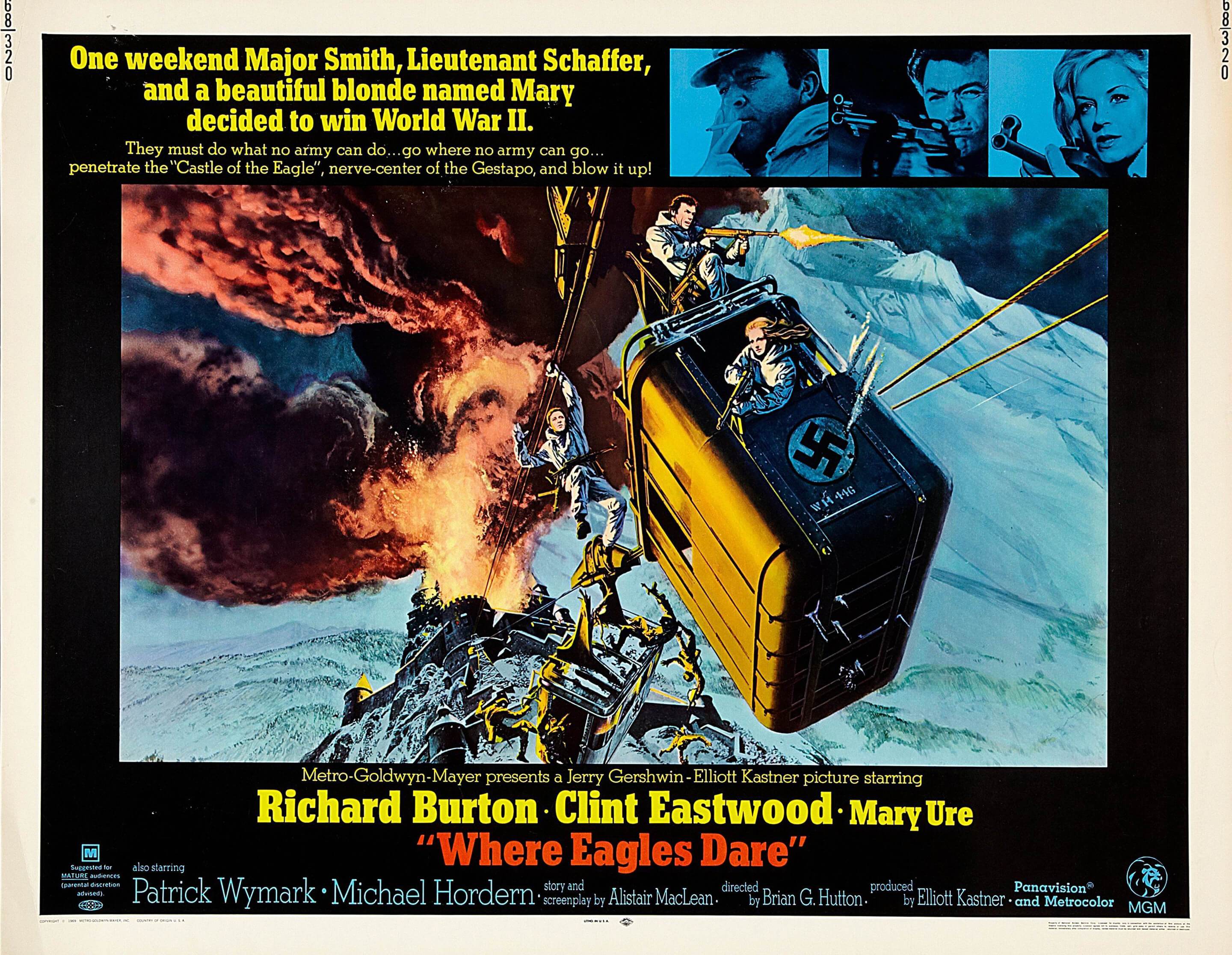 Where Eagles Dare - Richard Burton Clint Eastwood - Hollywood Classic War WW2 Movie Vintage Poster - Posters by Kaiden Thompson | Buy Posters, Frames, Canvas & Digital Art Prints | Small,