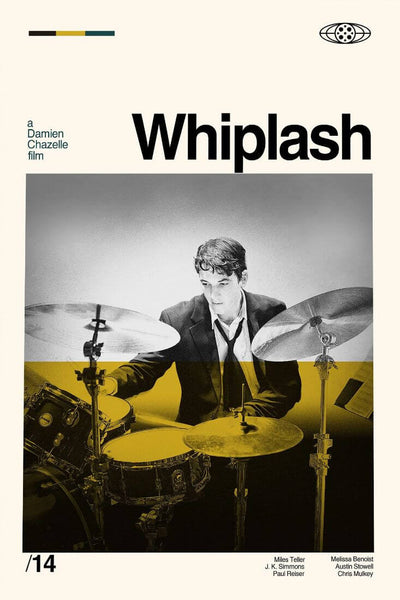 Whiplash - Miles Teller J K Simmons - Hollywood Movie Graphic Art Poster - Canvas Prints