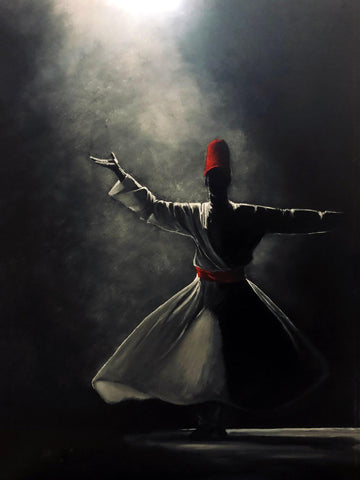 Whirling Dervish - Sufi Dancer Painting - Framed Prints by Bryan Mathew