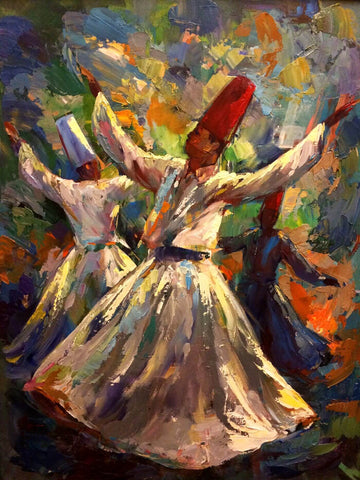 Whirling Dervishes - Sufi Dancer Painting - Life Size Posters by Bryan Mathew