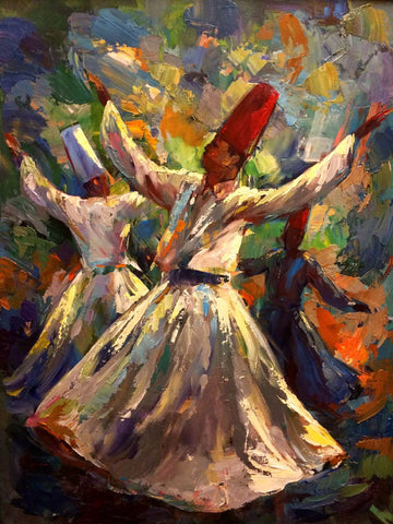 Whirling Dervishes - Sufi Dancer Painting by Bryan Mathew