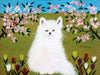White Cat - Maud Lewis - Canadian Folk Artist Painting - Large Art Prints