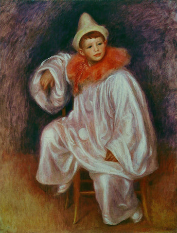 White Pierrot - Large Art Prints by Pierre-Auguste Renoir