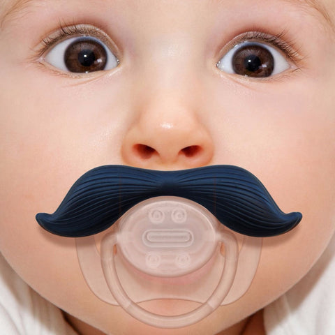 Who Put A Moustache On My Pacifier - Cute Baby - Posters by Sina