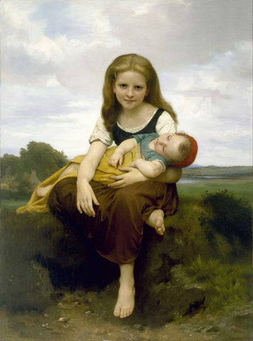 The Elder Sister (La soeur aînée) - William-Adolphe Bouguereau - Realism Paintings - Posters