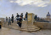 Windy Day on the Pont des Arts (Jour De Vent Sur Le Pont des Arts) - Jean Béraud Painting - Life Size Posters