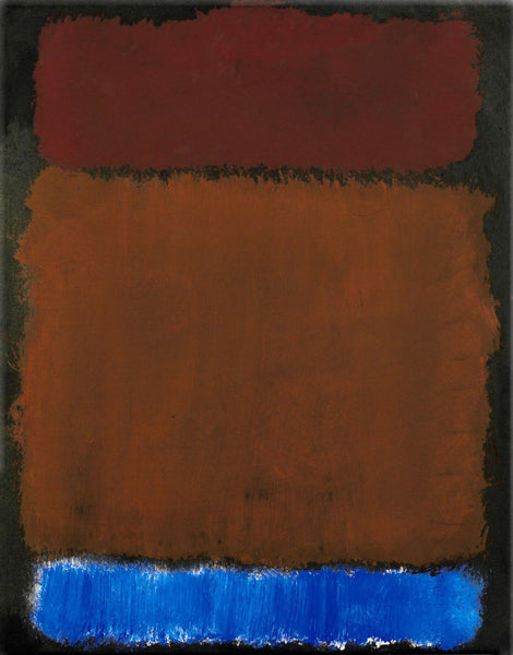 Wine Rust Blue On Black - Mark Rothko Color Field Painting - Life Size Posters