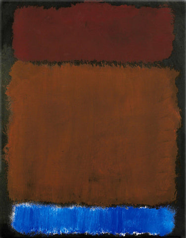 Wine Rust Blue On Black - Mark Rothko Color Field Painting - Large Art Prints