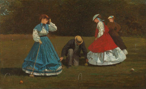 Croquet Scene - Canvas Prints