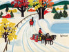 Winter Scene - Maudie Lewis - Folk Art Painting - Canvas Prints
