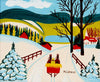 Winter Sleigh Scene - Maud Lewis - Folk Art Painting - Life Size Posters
