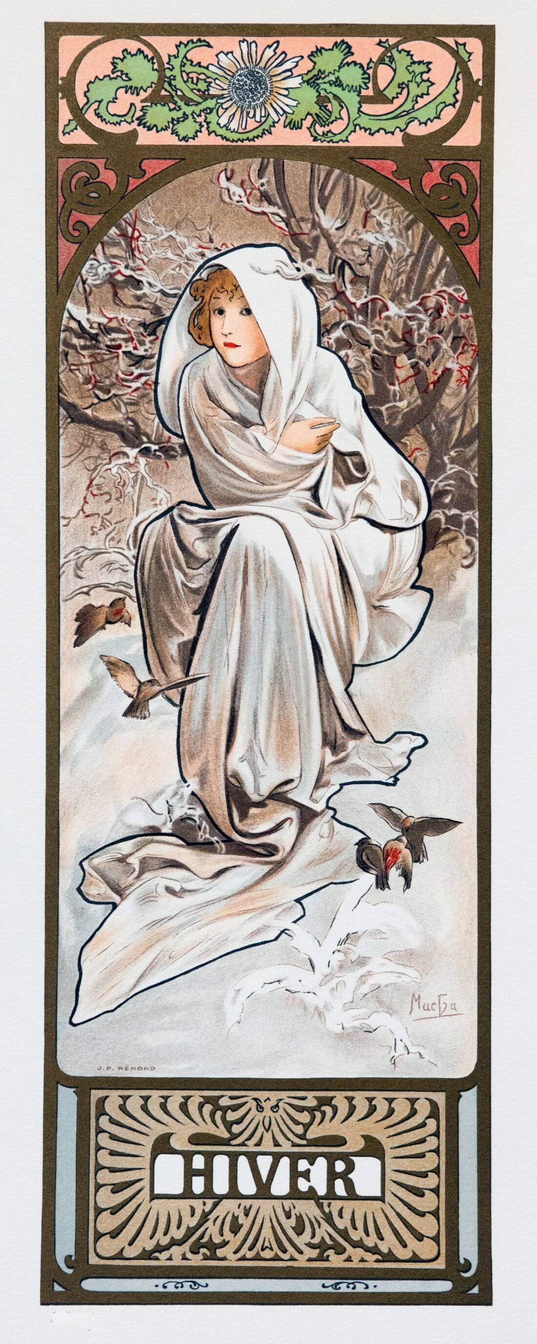 Alphonse Mucha - 4 specchi da parete Le pietre preziose Alphonse Mucha - 4 specchi da parete Le pietre preziose
